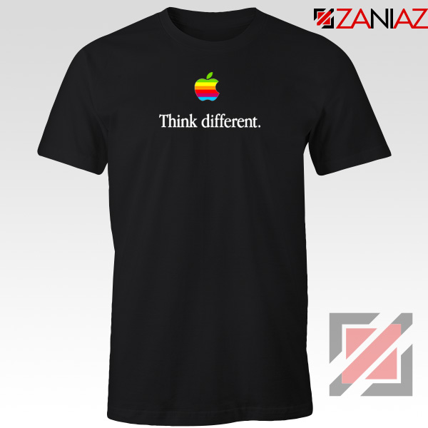 Think Different Apple Slogan Black Tshirt