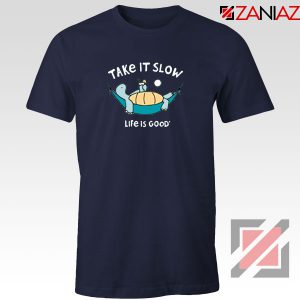 Turtle Relax Life Is Good Graphic Navy Blue Tshirt