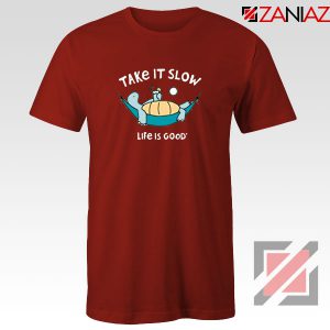 Turtle Relax Life Is Good Graphic Red Tshirt