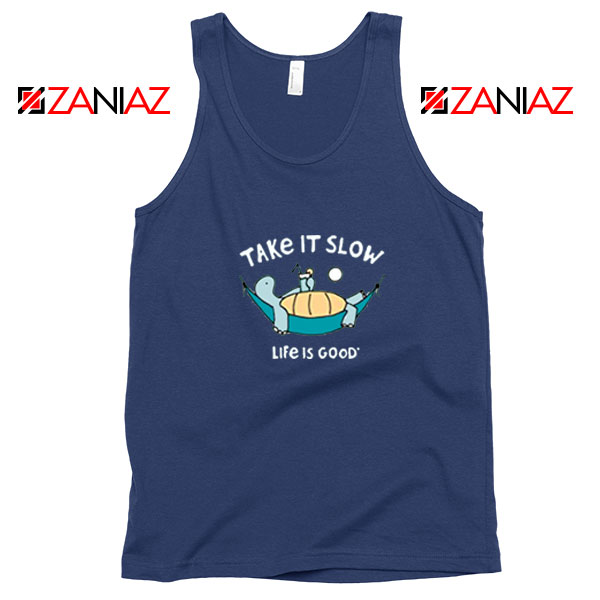 Turtle Relax Life Is Good New Navy Blue Tank Top