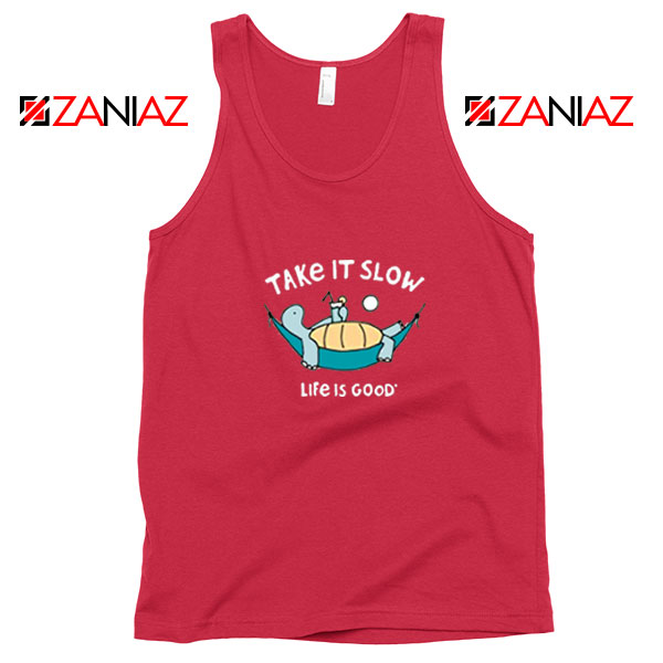 Turtle Relax Life Is Good New Red Tank Top