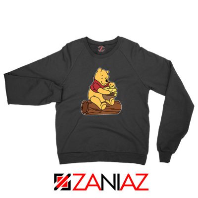 Winnie The Pooh Cartoon Black Sweatshirt