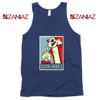 Calvin and Hobbes Smile Navy Blue Tank Top