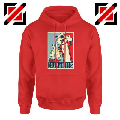 Calvin and Hobbes Smile Red Hoodie