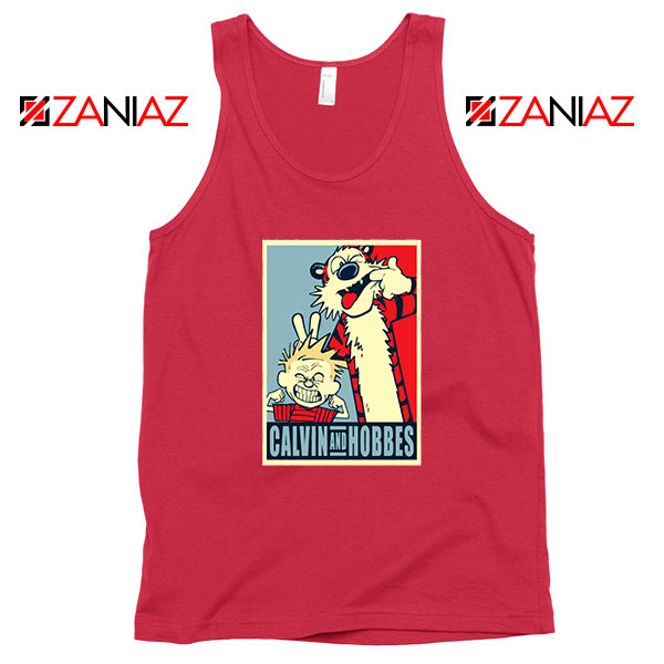 Calvin and Hobbes Smile Red Tank Top