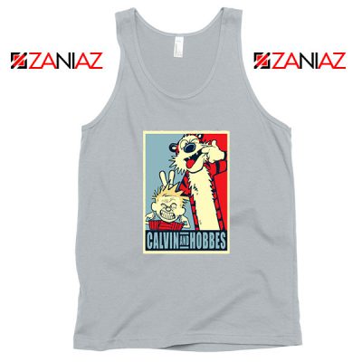 Calvin and Hobbes Smile SPort Grey Tank Top