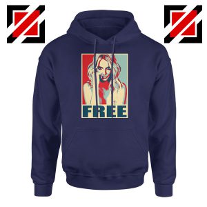 Free Britney Pop Art Cheap Navy Blue Hoodie
