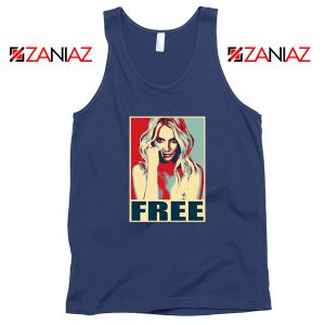 Free Britney Pop Art Cheap Navy Blue Tank Top