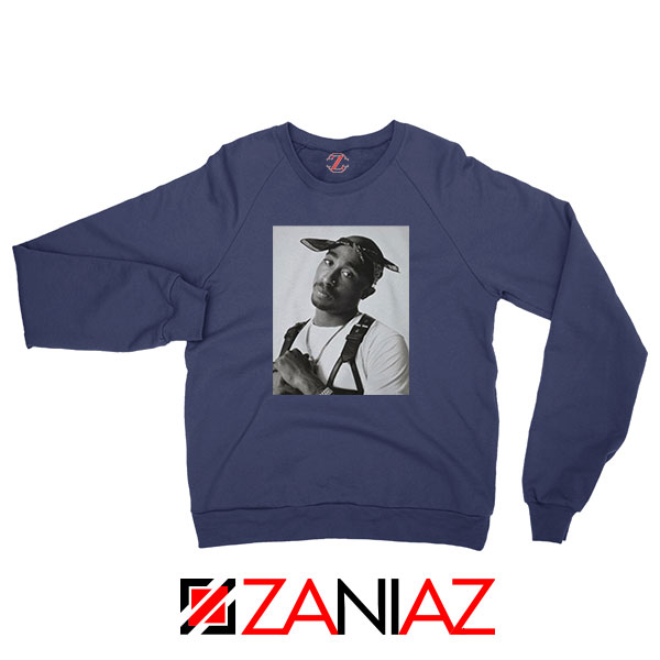 Tupac Black Bandana Best Navy Blue Sweatshirt