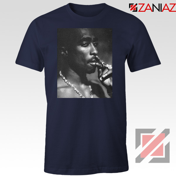 Tupac Shakur Smoke Best Navy Blue Tshirt