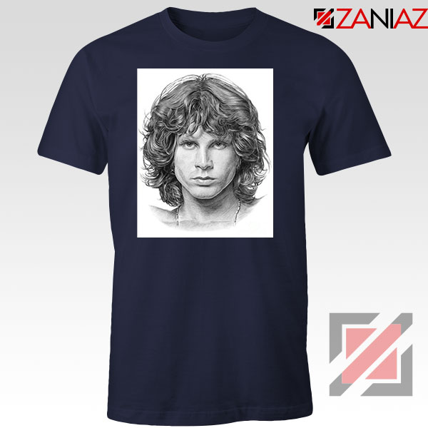 Jim Morrison Band The Doors Nice Navy Blue Tshirt