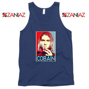 Kurt Cobain Legend Singer Best Navy Blue Tank Top