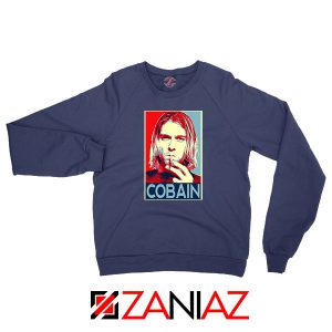 Kurt Cobain Legend Singer Nice Navy Blue Sweatshirt