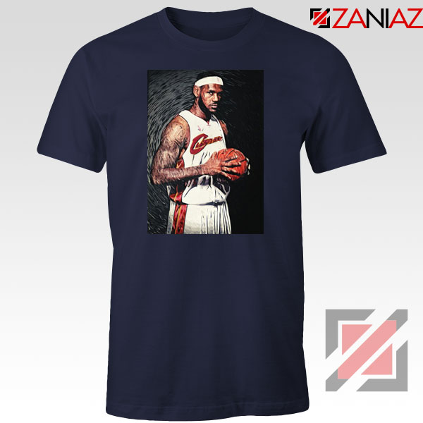 Lebron James Baseball Art Nice Navy Blue Tshirt