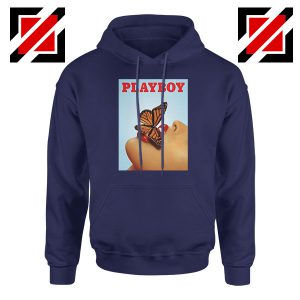 Playboy Girl Butterfly Lip Sexy Navy Blue Hoodie