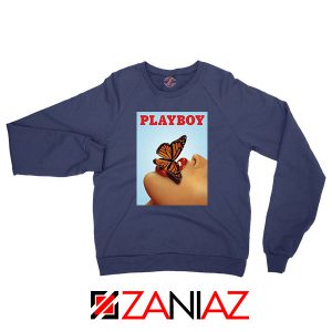 Playboy Girl Butterfly Lip Sexy Navy Blue Sweatshirt