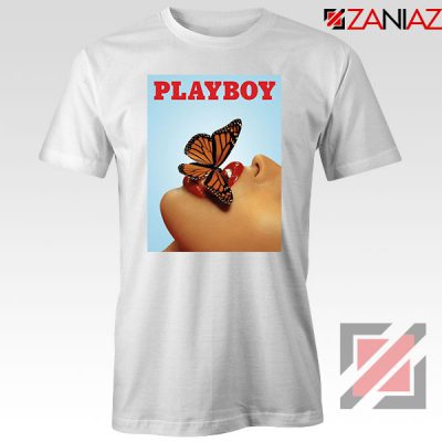 Playboy Girl Butterfly Lip Sexy White Tshirt