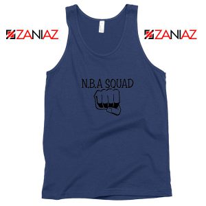 Shop NBA Squad Design New Navy Blue Tank Top