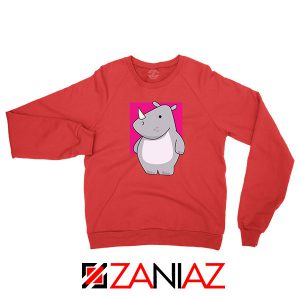 Team Building Rhino Mascot Red Sweatshirt