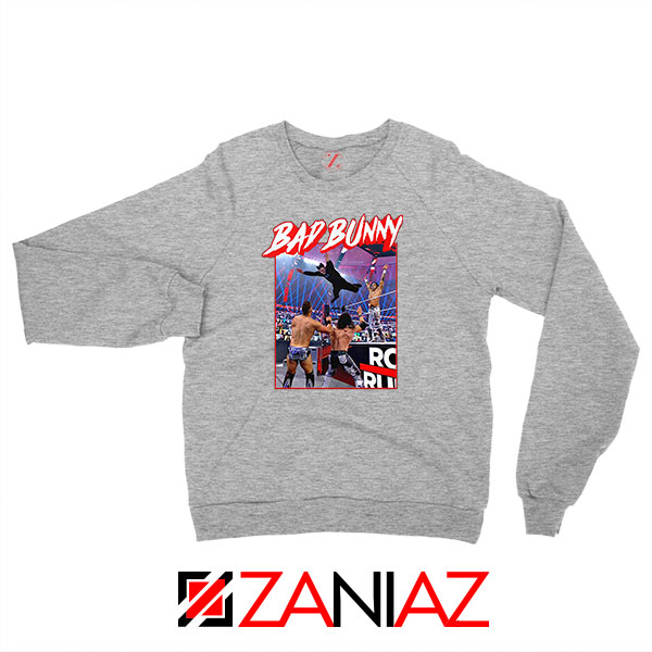 Bad Bunny Rapper Vintage WWE Grey Sweatshirt
