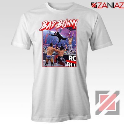 Bad Bunny Rapper Vintage WWE White Tshirt