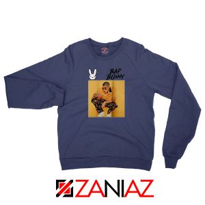 Bad Bunny Yellow Rap Navy Blue Sweatshirt
