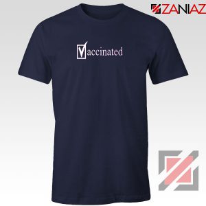 Covid Vaccinated 2021 Navy Blue Tshirt