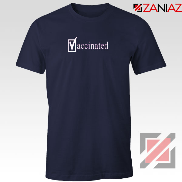 Covid Vaccinated 2021 Navy Blue Tshirt