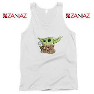 The Child Star Wars Playing Ball White Tank Top