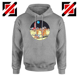 Tintin Space Adventure Sport Grey Hoodie