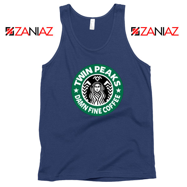 Twin Peaks Damn Fine Coffee Navy Blue Tank Top