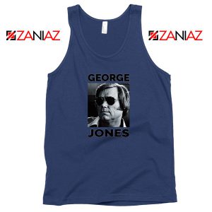 George Jones Gospel Music Photo Navy Blue Tank Top