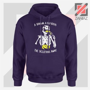 Banana The Skeletons Away Graphic Navy Blue Hoodie