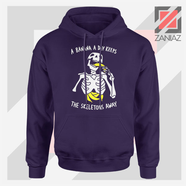 Banana The Skeletons Away Graphic Navy Blue Hoodie