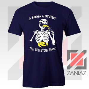 Banana The Skeletons Away Graphic Navy Blue Tee