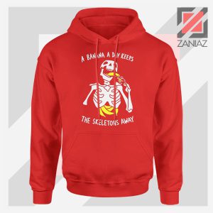 Banana The Skeletons Away Graphic Red Hoodie