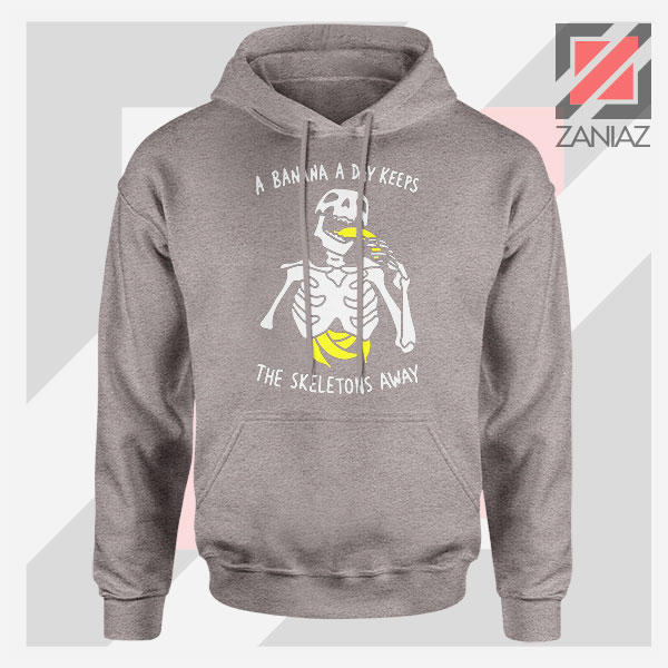 Banana The Skeletons Away Graphic Sport Grey Hoodie
