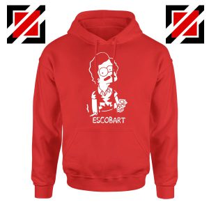 Escobart Simpson Cheap Graphic Red Hoodie
