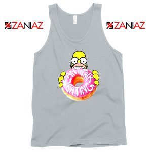 Homer Jay Simpson Eat Donut Grey Tank Top
