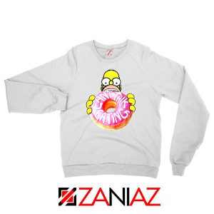 Homer Jay Simpson Eat Donut White Sweatshirt