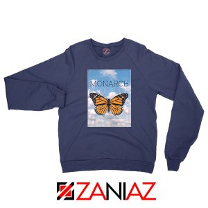 Monarch Butterfly Graphic Animal Navy Blue Sweatshirt