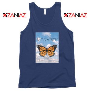 Monarch Butterfly Graphic Animal Navy Blue Tank Top