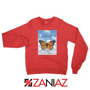 Monarch Butterfly Graphic Animal Red Sweatshirt