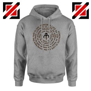 Neo Crusaders Symbol Quote Graphic Grey Hoodie