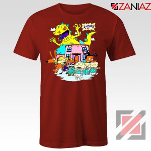 Rugrats Characters Run From Reptar Red Tshirt