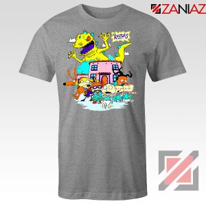 Rugrats Characters Run From Reptar Sport Grey Tshirt