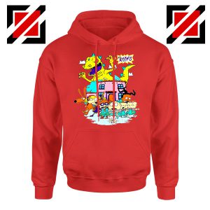 Rugrats Kids Run From Reptar Red Hoodie