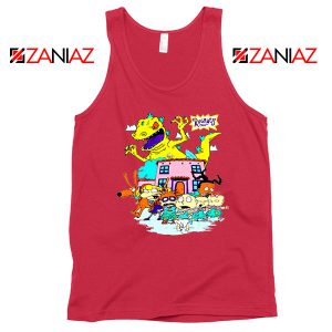 Rugrats Kids Run From Reptar Red Tank Top