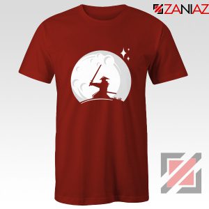Samurai Silhouette Moon Best Graphic Red Tshirt