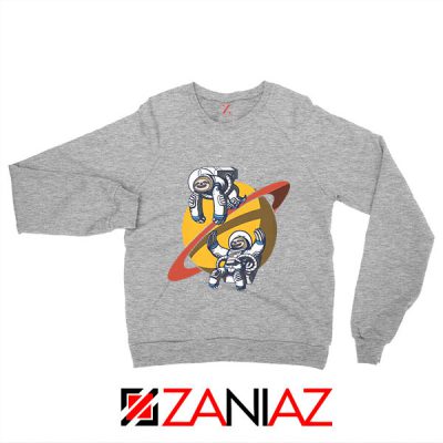 Sloth Lazy Astronauts Graphic Grey Sweatshirt
